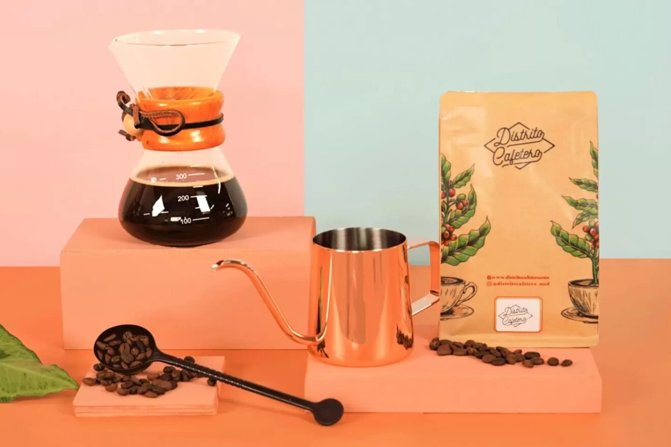 Kit Cafetero: Chemex 2 Tazas + Tetera Cuello de Cisne + Cuchara Dosificadora + Café Blend de 125g