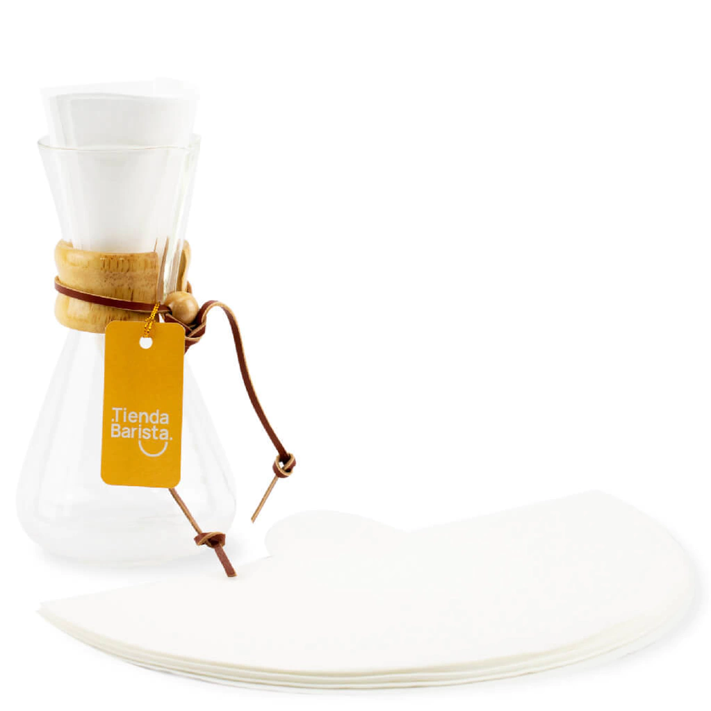 Kit Cafetera Tipo Chemex 3 Tazas + Filtros Chemex